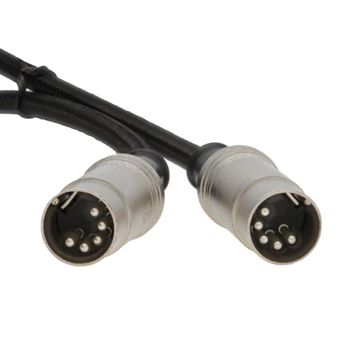 kenable Professional MIDI 5 Pin DIN Cable FULLY WIRED Braided Cable SHIELDED 3m Black 1