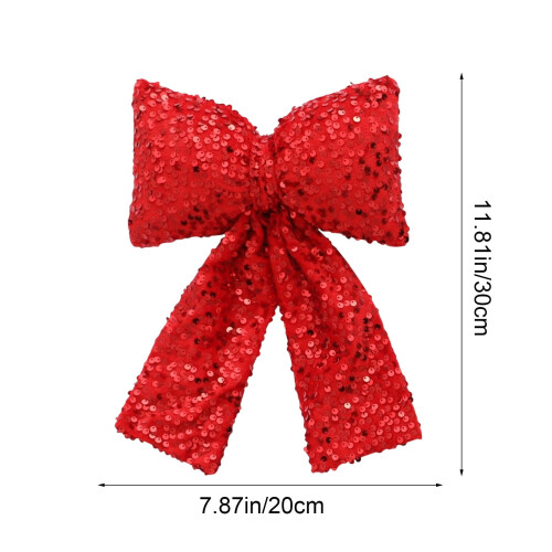 Black Sequin Christmas Bow Ornament 2