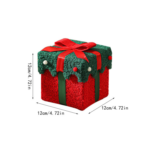 Julklappsask med rosett, sammet, 1-pack 1