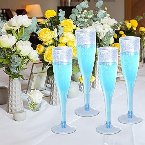 Blå Glitter Champagnefløjter 30 stk. 1