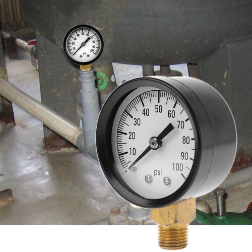 Vandtryksmåler 0-100PSI 1/4 tommer sidemontering 2