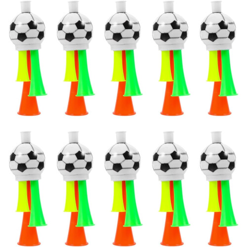 Set van 10 mini-voetbaltoeters – Luide PP-geluidmakers