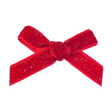 Mini lazos de cinta de terciopelo de 2,2  1,42 pulgadas para decoración de árboles de Navidad