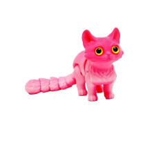 Růžová3D vytištěná figurka kočky s pohyblivými klouby1 ks