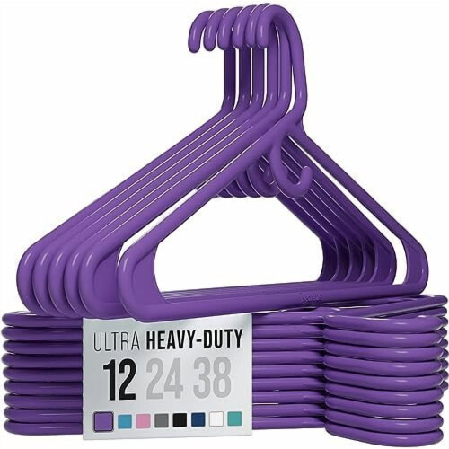 Cintres en plastique résistant - Violet - Lot de 12