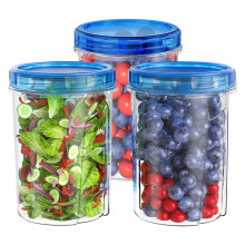 Caja de plástico hermética para almacenar alimentos de 50 oz, transparente.