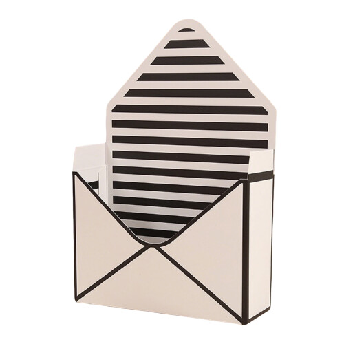 Röd blommig presentask för buketter 23x35x8cm