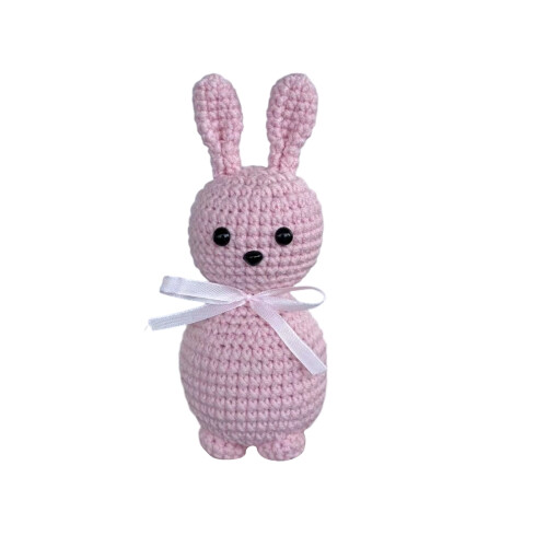 Lapin de Pâques en peluche tricotée - Rose