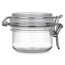 Tarros de almacenamiento de metal transparente, 120 g, paquete de 2
