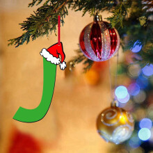Acrylic Christmas Letter Ornament, Green, 8cm