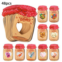 Valentinstagskarten-Set mit Süßigkeitentüten (50 Stück)