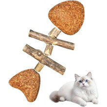Fiskbensleksak för katt Kattmynta Trä Tandpinne 1 st