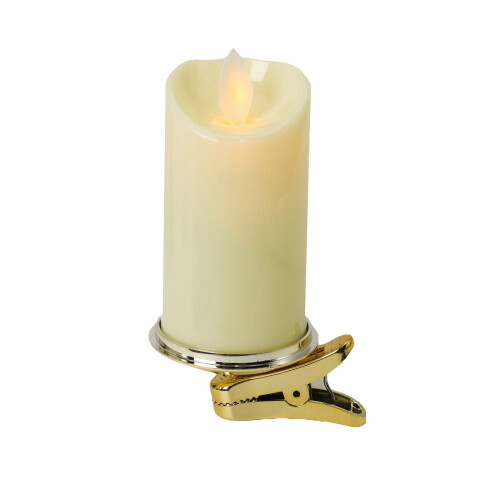 Candela a LED senza fiamma con timer e clip – Oro