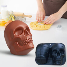 Extra veľká silikónová forma na tortu s lebkou na Halloween a...
