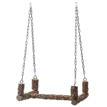 Parrot Swing Perch Natural Wood Chew Toy for Large Birds