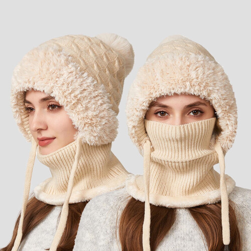 Passamontagna antivento 3 in 1 foderato in pile, cappello, sciarpa, maschera