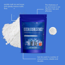 Snow Salt Ice Melt - Medium Grade, Works to -15F, 100g