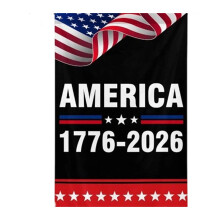 Banner externo "America 1776–2026" (30,5 x 45,7 cm) em poliéster