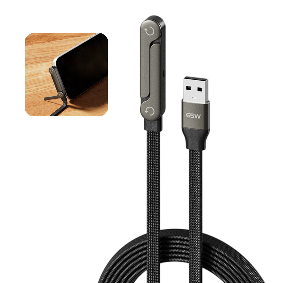 240W Usb-C Charging Cable With Built-In Rotating Phone Stand 9058772285621