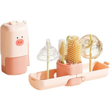 7-in-1 Babyflaschenbürsten-Set mit Silikonbürsten und Trocknungsfunktion