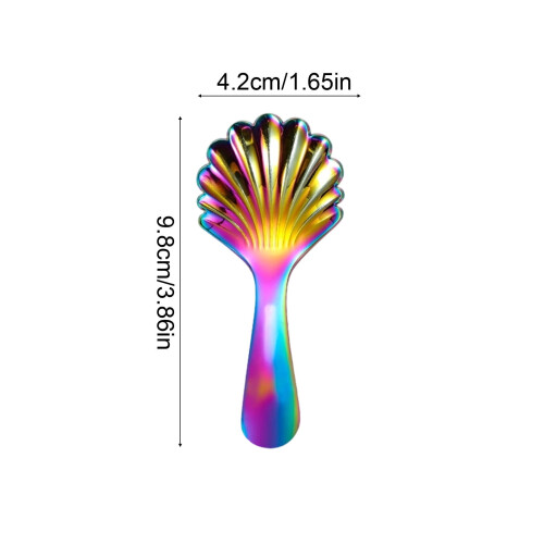 Stainless Steel Shell-Shaped Dessert Spoon 9.8 cm 1