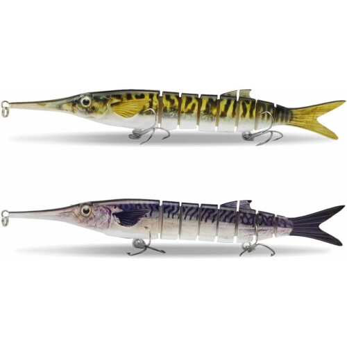 Isca artificial de natação multiarticulada de 250 mm para robalo e lúcio.