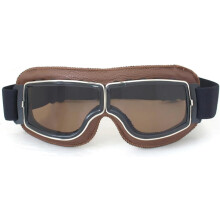 Vintage Aviator Motorcycle Goggles Leather 1 Pair