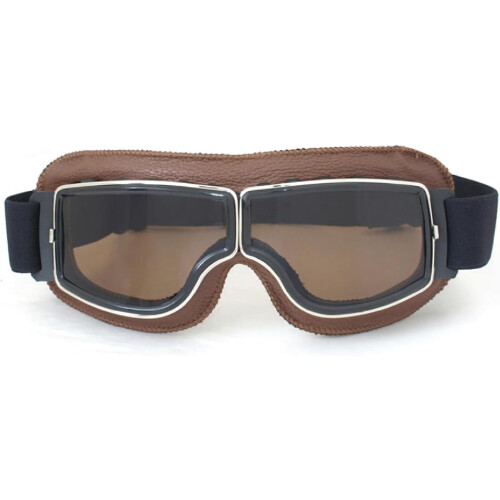 Vintage Aviator Motorcycle Goggles Leather 1 Pair