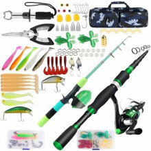 Family Fishing Pole Combo Portable Telescopic Rods 2PCS