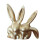 Sculpture de lapin en résine dorée, élément de décoration intérieure 1