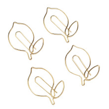 Set of 100 Lemon Shaped Paper Clips Gold