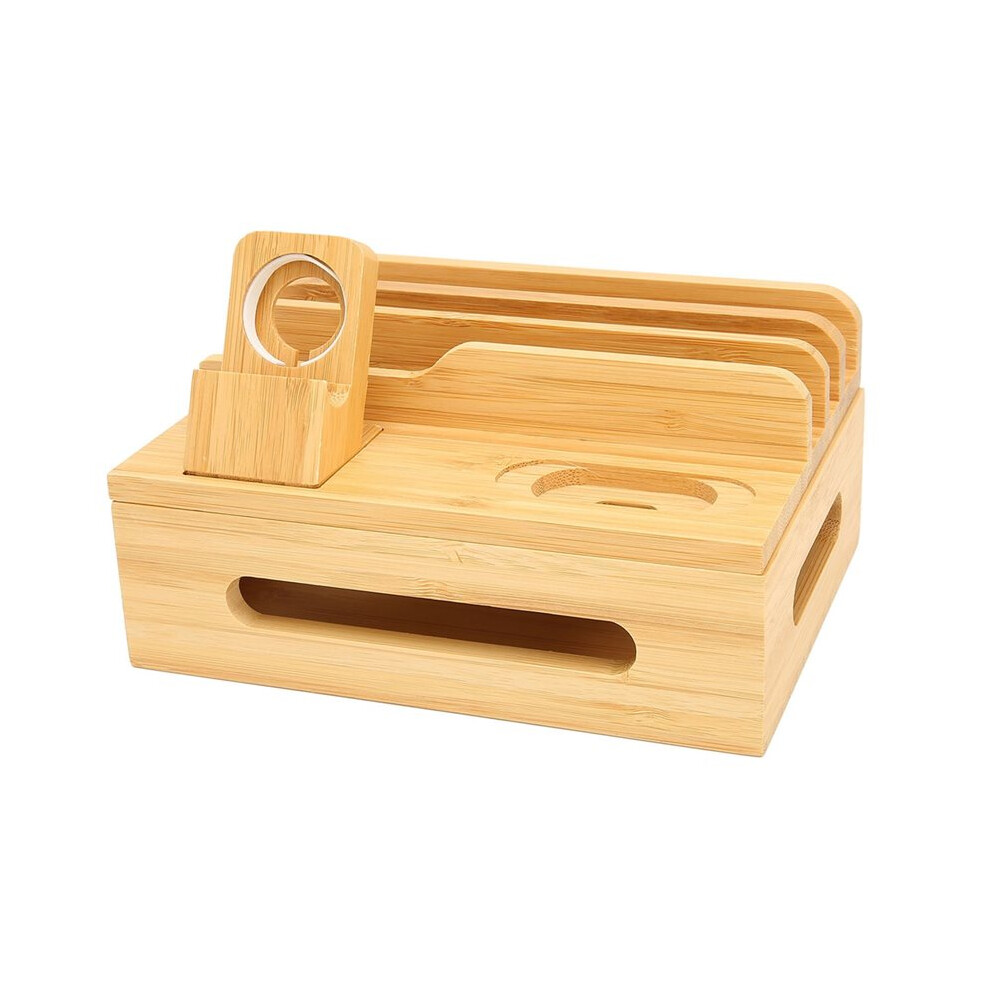 Bamboo Multi Device Charging Station Multi Devices Charging Station Charging Dock Stand Rack For Phone Tablet Watch 6033882247472