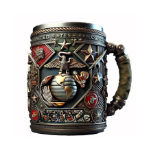 Mug à café en résine sur le thème des vétérans, pour les amateurs de café