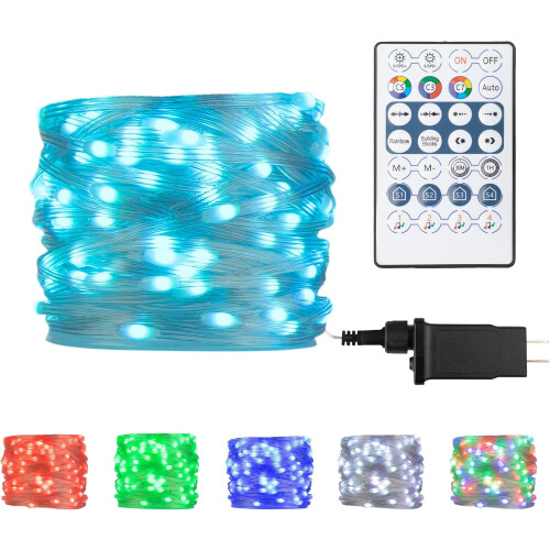 Colour-Changing LED Rope Lights – 40ft, 100 LEDs, Remote,