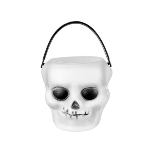 Κουβάς με γλυκά για το Halloween με λαβή και πινακίδα "Κόλπο ή κέρασμα"