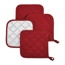 4-Pack Cotton Pot Holders 7x7 Inch Heat-Resistant