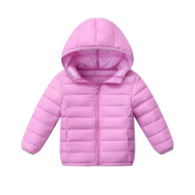 Doudoune d'hiver enfant à capuche et fermeture éclair, couleur unie, taille 9-10