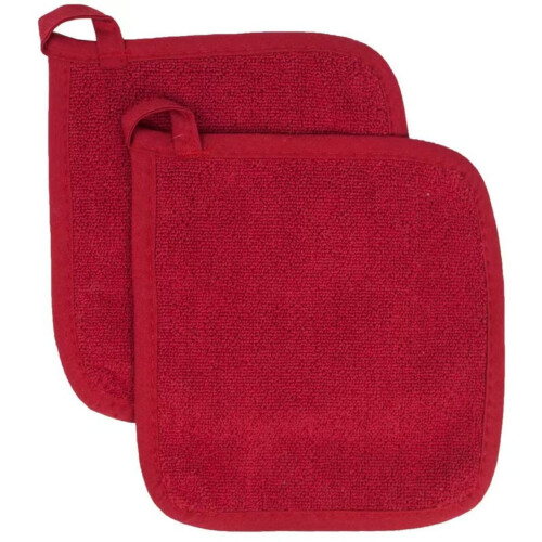 Conjunto de 2 pegadores de panela de algodão – Vermelho resistente ao calor