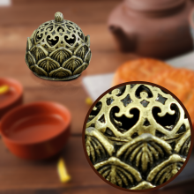 Quemador de incienso Gold Lotus con diseño floral vintage (1 unidad)