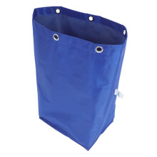 Blue janitorial cart bag with hooks 1 pack