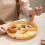 Lightweight Divided Dinner Plates 10 In Round Plastic Buffet Plates Stackable Yellow Three-Cell Grid Plates 5