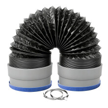 4Inch Flexible Dryer Vent Hose, 5FT Aluminum Dryer Duct with Rubber Seals Connectors, Heat-Resistant Exhaust Hose