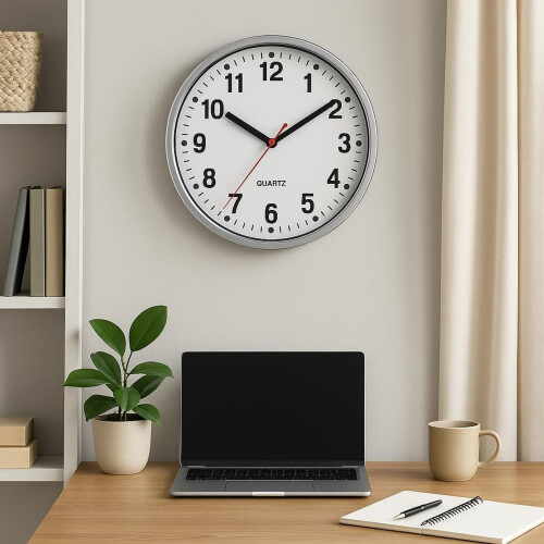 Wall Clock 9" Silent Non Ticking Decorative Modern Quartz Clocks Round Wall Clock Battery Operated 1