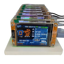 7X 1060KH/S NerdMinerNMMiner+7 Slots Base Upgraded Harshrate Bitcoin Crypto Solo Miner 2.8 Inch  Display Home BTC