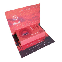 Carte de vœux pop-up gramophone 16 x 12 cm