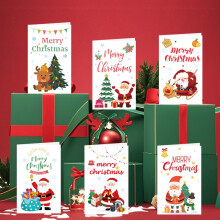 6 cartes de vœux de Noël multicolores en papier avec enveloppes