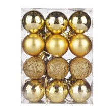 24 Pack Purple Plastic Christmas Ornament Balls 4cm