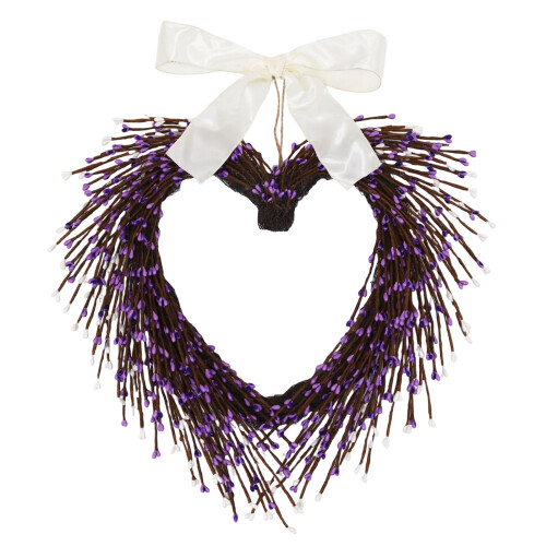 Couronne de cœurs pour la Saint-Valentin, 45 cm, rose, violet, rouge