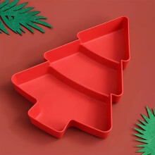Weihnachtsbaum-Snacktablett mit 3 Fächern