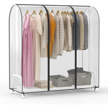 Housse transparente pour portant à vêtements avec 2 fermetures éclair, 152 cm (60 po)